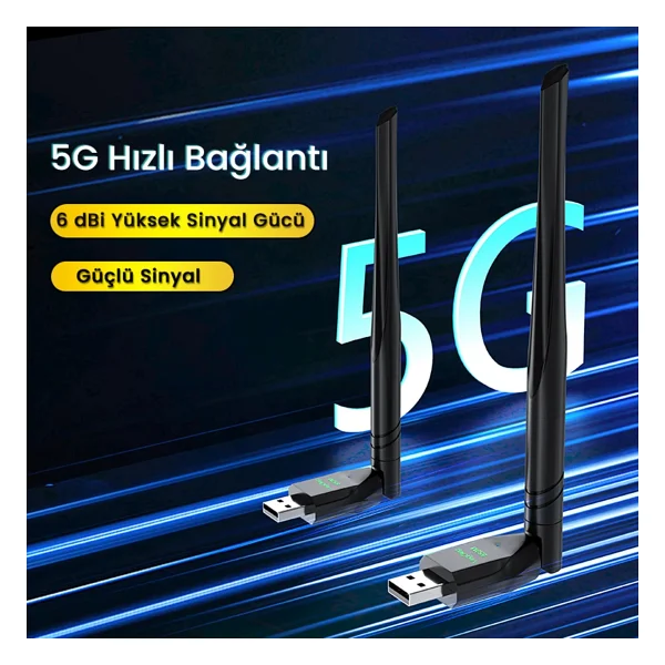 Veggieg V-K650 650 Mbps Kablosuz Ağ Adaptörü - Görsel 2