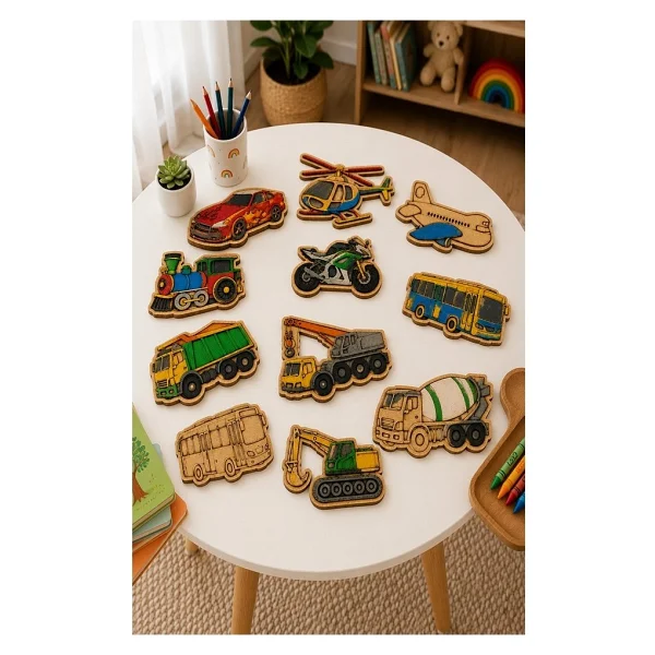Artmaster Ahşap Boyama Tren 24 Adet 10x15cm Araba Boyama Figürü Etkinlik Çoçuk Gelişim Motor Beceri Kreş Anasınıfı Çok Renkli - Görsel 3