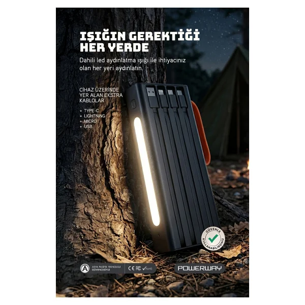 Powerway Qc20 20000 mAh Hızlı Şarj Powerbank - Görsel 4