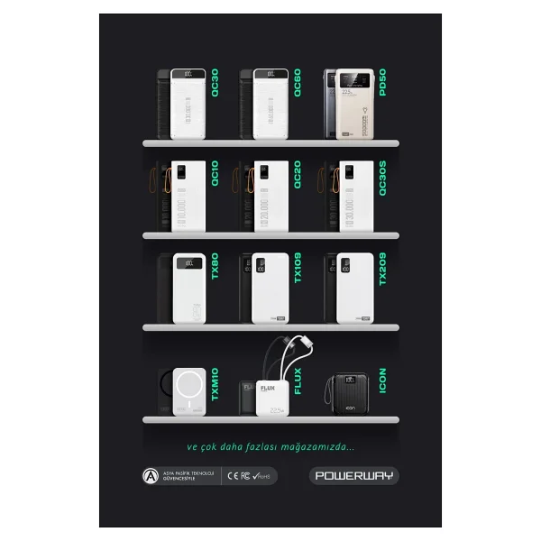 Powerway Qc20 20000 mAh Hızlı Şarj Powerbank - Görsel 6
