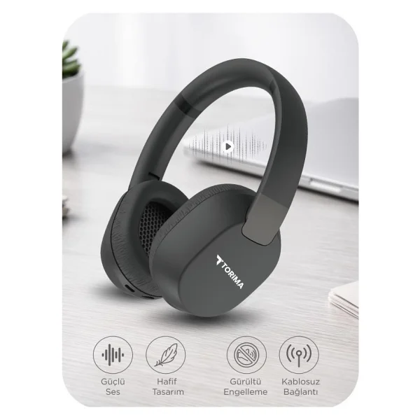 Torima HD50 Siyah Kulak Üstü Bluetooth Kulaklık - Görsel 5