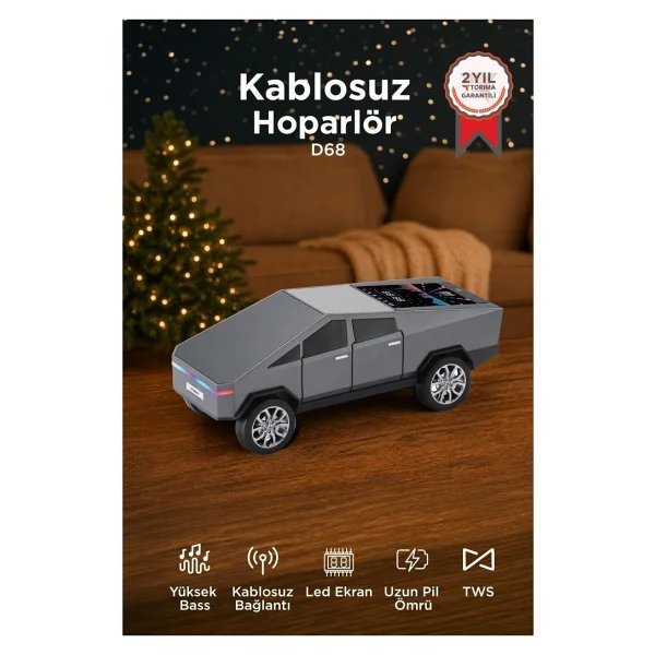 Torima D68 Cybertruck Kırmızı Araba Radyo - Görsel 8
