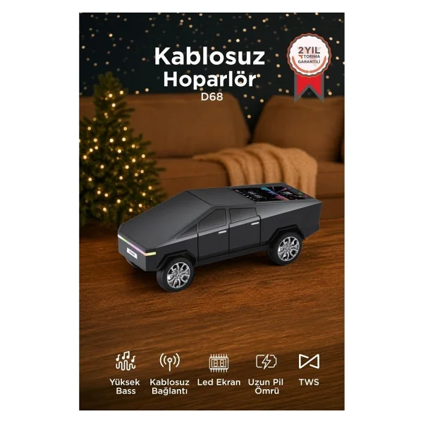 Torima D68 Cybertruck Kırmızı Araba Radyo - Görsel 7
