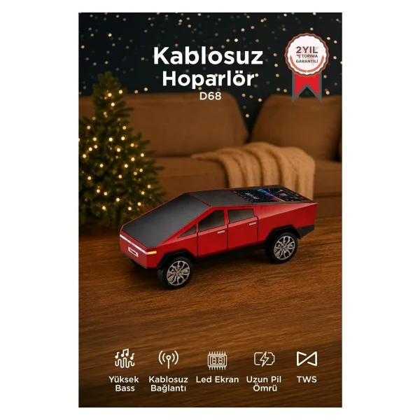 Torima D68 Cybertruck Kırmızı Araba Radyo - Görsel 10