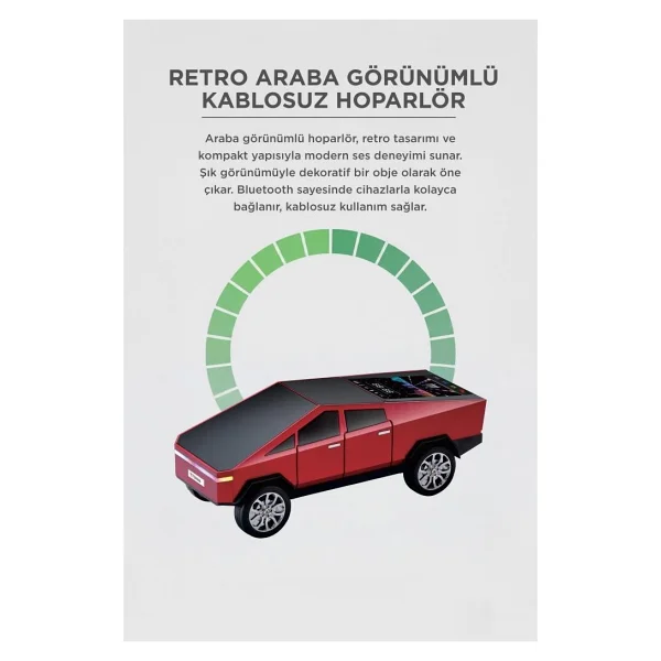 Torima D68 Cybertruck Kırmızı Araba Radyo - Görsel 3