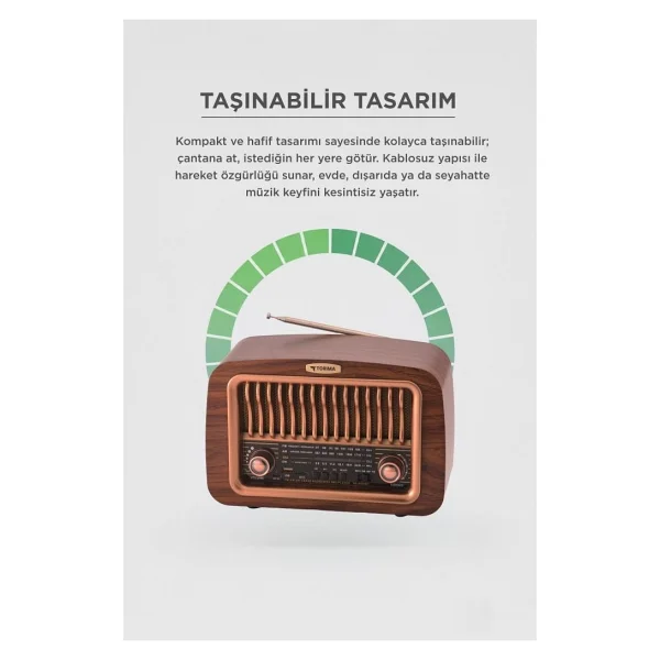 Torima D-59 Ahşap Nostaljik Radyo - Görsel 2