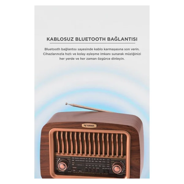 Torima D-59 Ahşap Nostaljik Radyo - Görsel 3