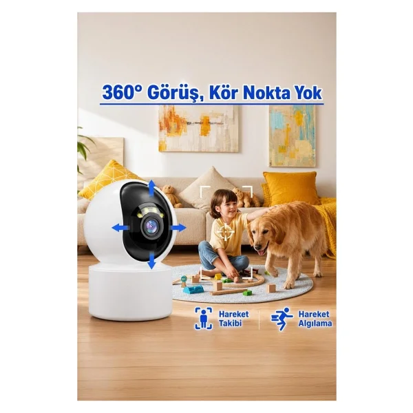 Torima Güvenlik Kamerası LED Işıklı Wi-Fi Full HD Smart Ip Kamera Cmr31 Beyaz - Görsel 2