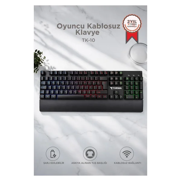 Torima Tk-10 RGB Kablosuz Oyuncu Klavyesi - Görsel 6