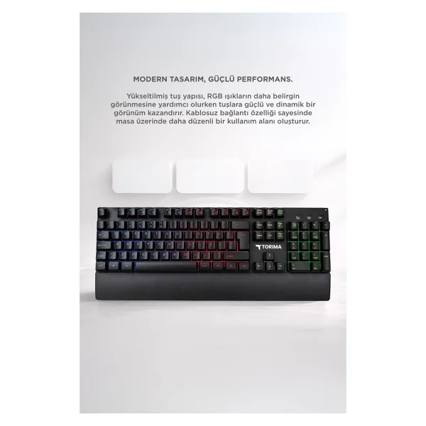 Torima Tk-10 RGB Kablosuz Oyuncu Klavyesi - Görsel 2