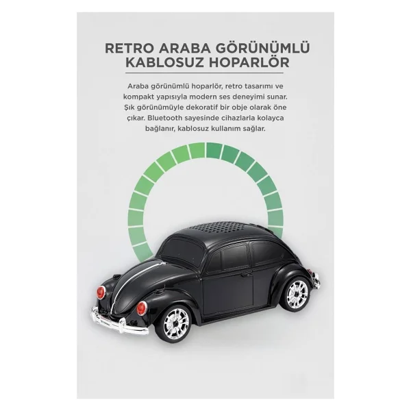 Torima D-49 Siyah Araba Nostaljik Radyo - Görsel 3