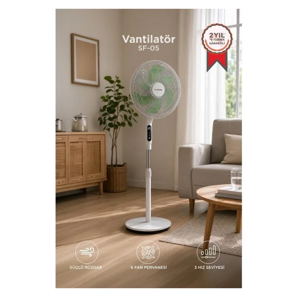 Torima SF-05 Uzaktan Kumandalı Ayaklı Vantilatör - Görsel 6