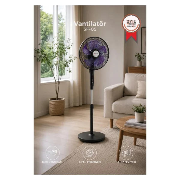 Torima SF-05 Uzaktan Kumandalı Ayaklı Vantilatör - Görsel 7