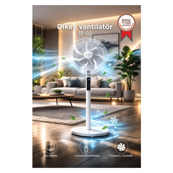 Torima SF-02 Uzaktan Kumandalı Ayaklı Vantilatör - Görsel 8
