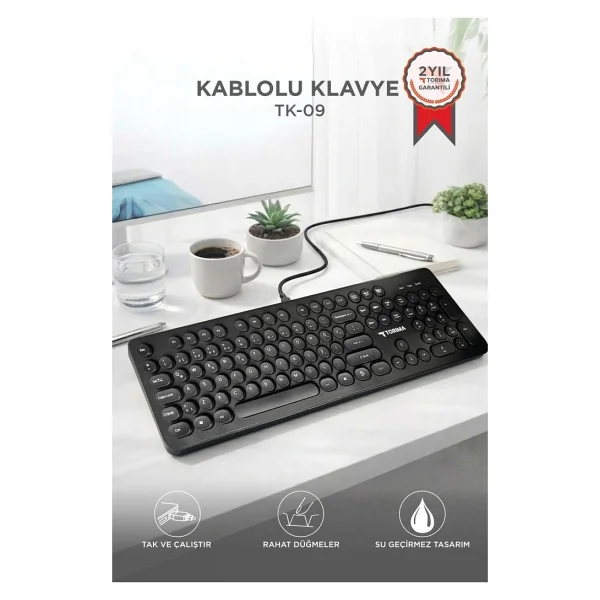 Torima Tk-09 Beyaz Kablolu Klavye - Görsel 8