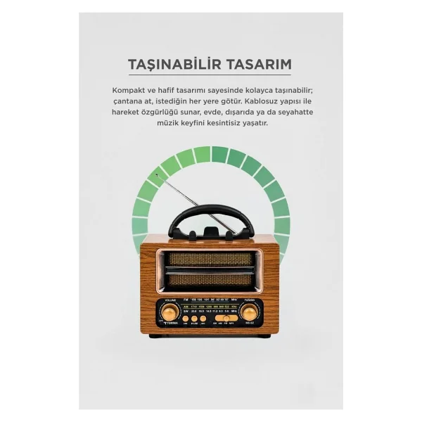 Torima Ns-02 Altın Bluetooth Nostajik Radyo - Görsel 3