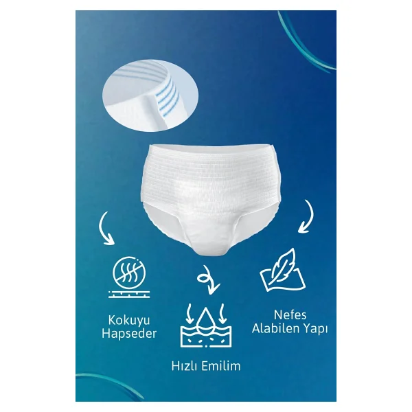 Tena Emici Külot Regular 6 Damla Ekstra Büyük Boy XL 30'lu 2 Adet Hasta Bezi - Görsel 7