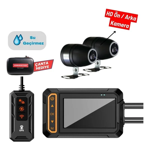 Knmaster Motocam 1000 Çift Kameralı Full HD Motosiklet Dvr Sistemi - Görsel 9
