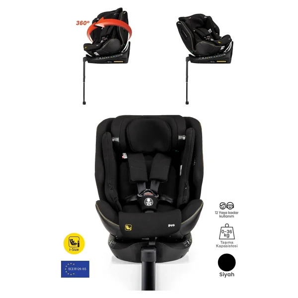 Kanz Highline Pro I-Size Siyah 0-36 Kg Oto Koltuğu - Görsel 2