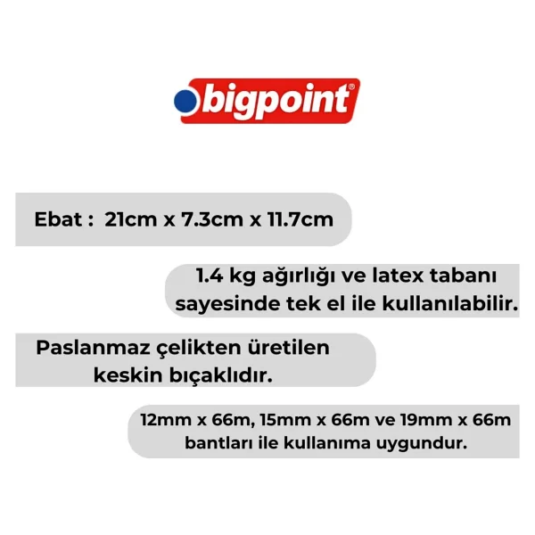Bigpoint Bant Kesme Makinesi (66mt) Büyük Siyah - Görsel 3