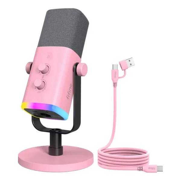 Fifine Am8 Xlr/USB RGB Dinamik Oyuncu Ve Yayıncı Mikrofonu - Görsel 2