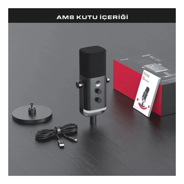 Fifine Am8 Xlr/USB RGB Dinamik Oyuncu Ve Yayıncı Mikrofonu - Görsel 7