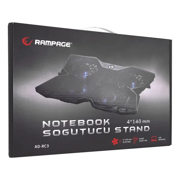 Rampage Ad-Rc3 4 LED Fanlı USB 2.0 Laptop Soğutucu - Görsel 10