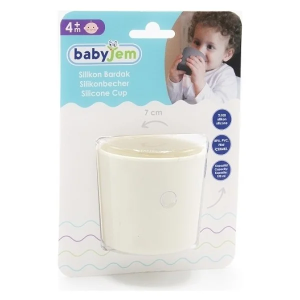 Babyjem Silikon Bardak Ekru - Görsel 5