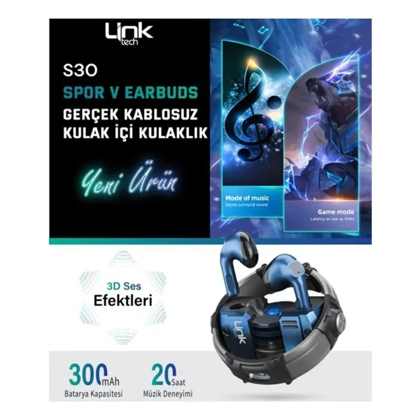 Linktech S30 TWS Kulak İçi Bluetooth Kulaklık - Görsel 6