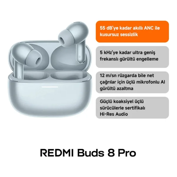 Xiaomi Redmi Buds 8 Pro ANC TWS Mavi Kulak İçi Bluetooth Kulaklık - Görsel 10