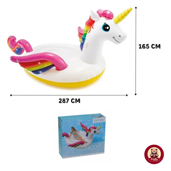 Intex Şişme Tek Boynozlu Mega Unicorn At Tutmaçlı Ada Binici 287x193x165 Cm - Görsel 2