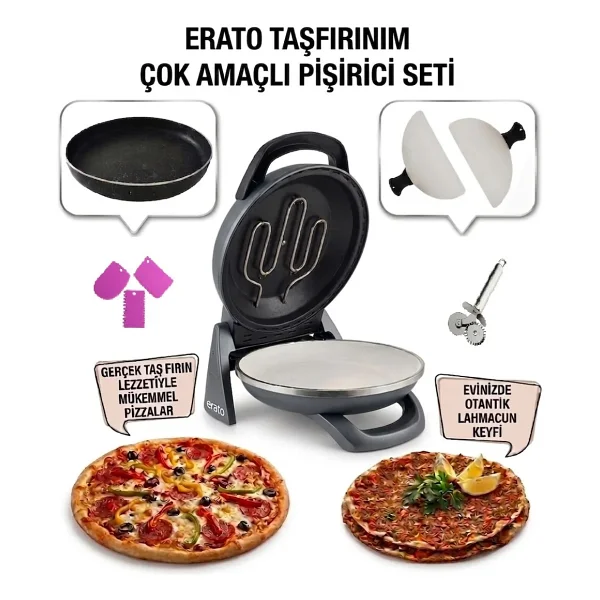 Erato Taşfırınım Antrasit Pizza Makinesi - Görsel 9