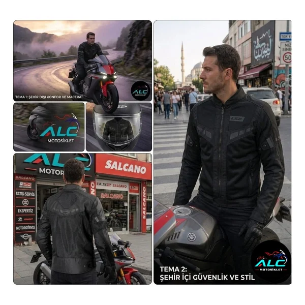 Ls2 Blade Air Erkek Siyah-Antrasit Yazlık Motosiklet Montu - Görsel 8