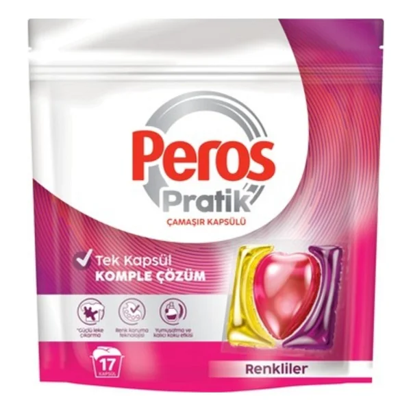 Peros Pratik Renkliler İçin Kapsül Çamaşır Deterjanı 17'li - Görsel 2