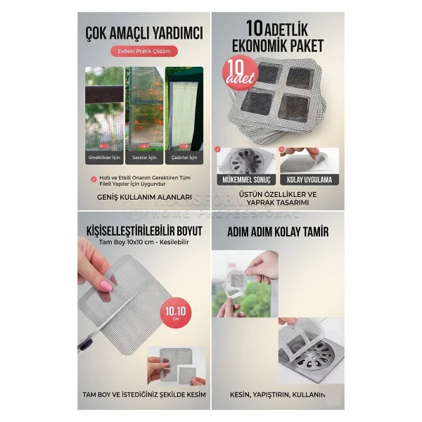 Transformacion 10 Adet Yapışkanlı Banyo Gider Süzgeci Saç Tutucu Ve Çok Amaçlı 721135 - Görsel 2