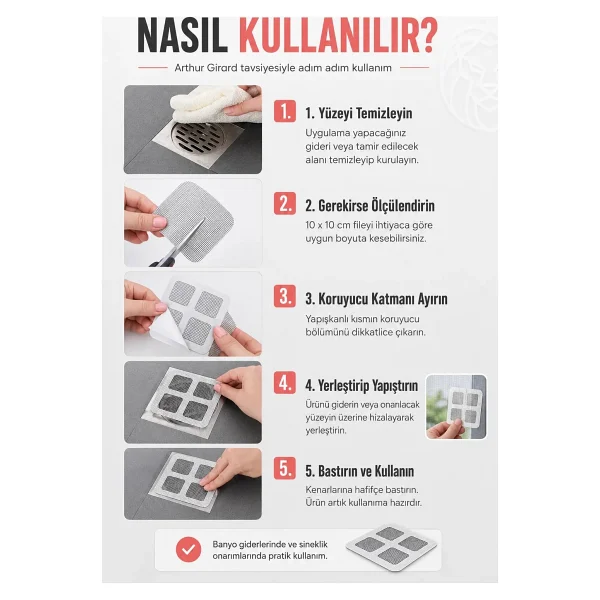 Transformacion 10 Adet Yapışkanlı Banyo Gider Süzgeci Saç Tutucu Ve Çok Amaçlı 721135 - Görsel 6
