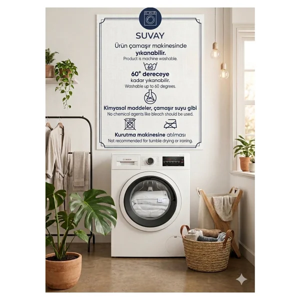 Suvay Bambu Desen Sıvı Geçirmez Alez 90x190 Tek Kişilik - Ultra Sessiz Fitted Yatak Koruyucu Premium - 90 X 190 Cm - Beyaz - Görsel 7