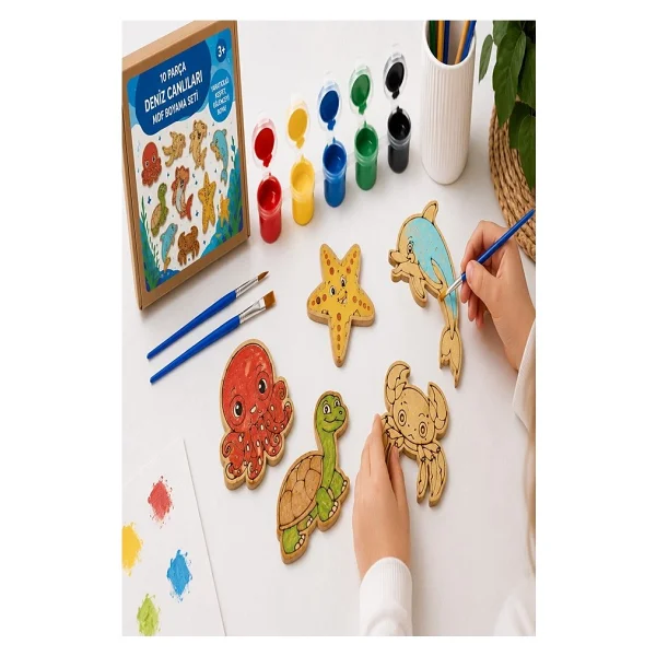 Artmaster Ahşap Boyama Köpek Balığı 24 Adet 10x15cm Boyama Deniz Figürü Etkinlik Çoçuk Gelişim Motor Beceri Kreş Anasınıfı Çok Renkli - Görsel 2