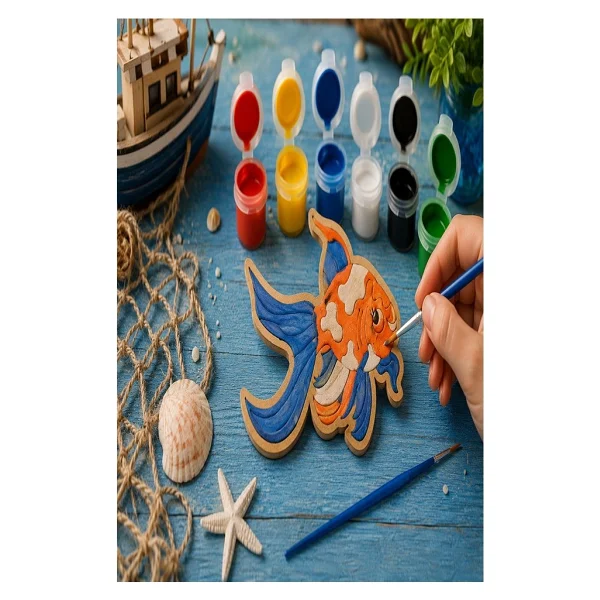 Artmaster Ahşap Boyama Köpek Balığı 24 Adet 10x15cm Boyama Deniz Figürü Etkinlik Çoçuk Gelişim Motor Beceri Kreş Anasınıfı Çok Renkli - Görsel 4