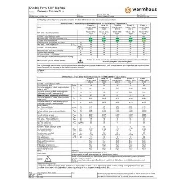 Warmhaus Enerwa Plus Erp 33/40 Hermetik Yoğuşmalı Kombi - Görsel 2