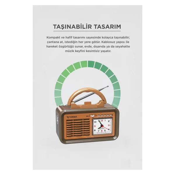 Torima D60 Bluetooth Nostaljik Radyo - Görsel 2