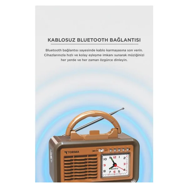 Torima D60 Bluetooth Nostaljik Radyo - Görsel 3