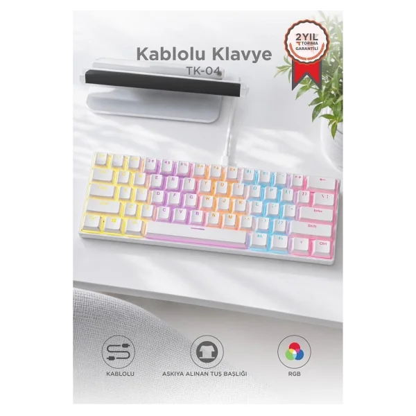 Torima Tk-04 RGB Siyah Kablolu Mekanik Oyuncu Klavyesi - Görsel 7