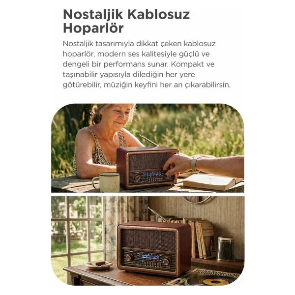 Torima D56 Kahverengi Nostaljik Radyo - Görsel 5