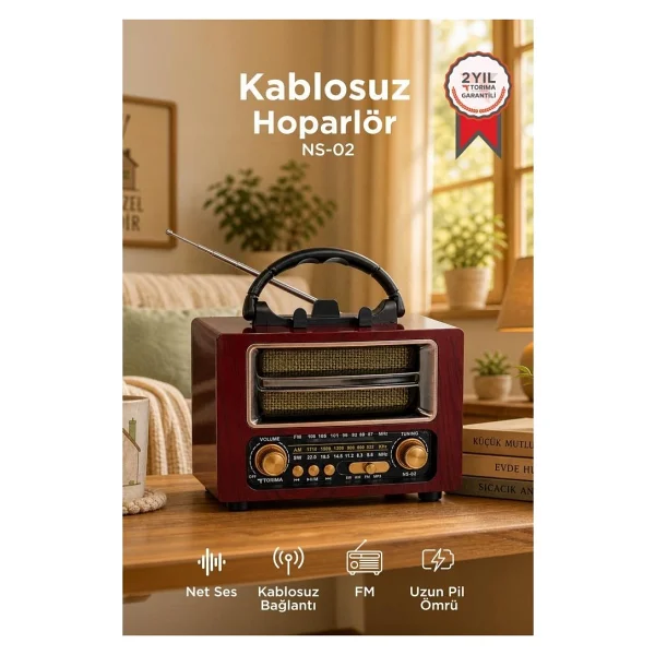 Torima Ns-02 Ahşap Bluetooth Nostajik Radyo - Görsel 8