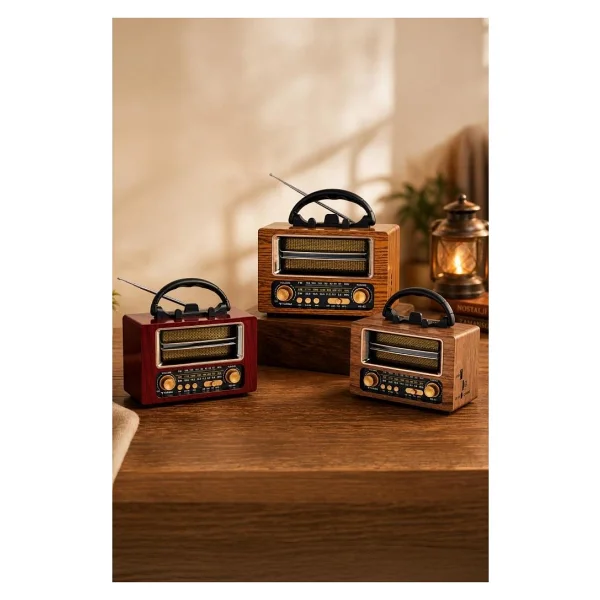 Torima Ns-02 Kahverengi Bluetooth Nostajik Radyo - Görsel 5