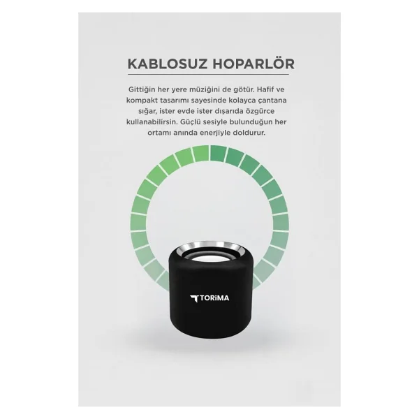 Torima D12 Siyah Bluetooth Hoparlör - Görsel 2