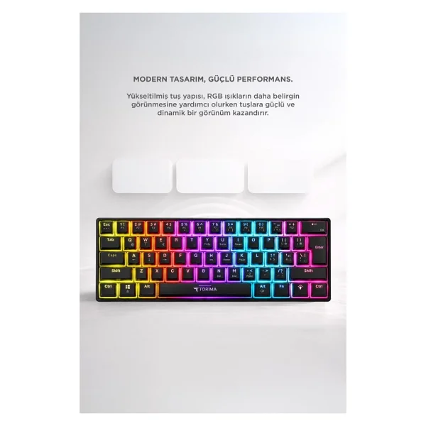 Torima Tk-04 RGB Siyah Kablolu Mekanik Oyuncu Klavyesi - Görsel 2