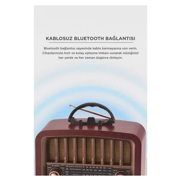 Torima D-57 Kahverengi Nostaljik Radyo - Görsel 2