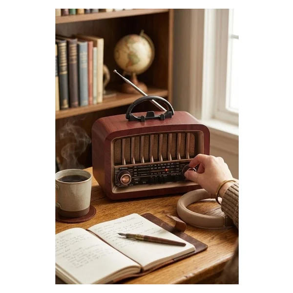 Torima D-57 Kahverengi Nostaljik Radyo - Görsel 5